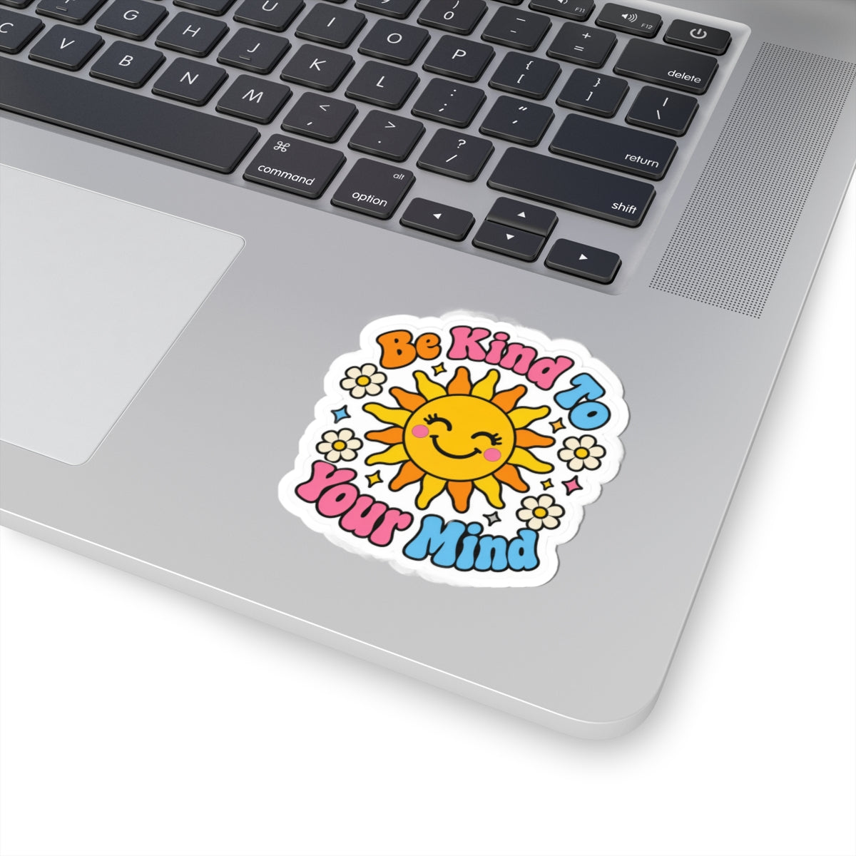 Be Kind To Your Mind Sticker - Retro Smiling Sun Mental Health Decal