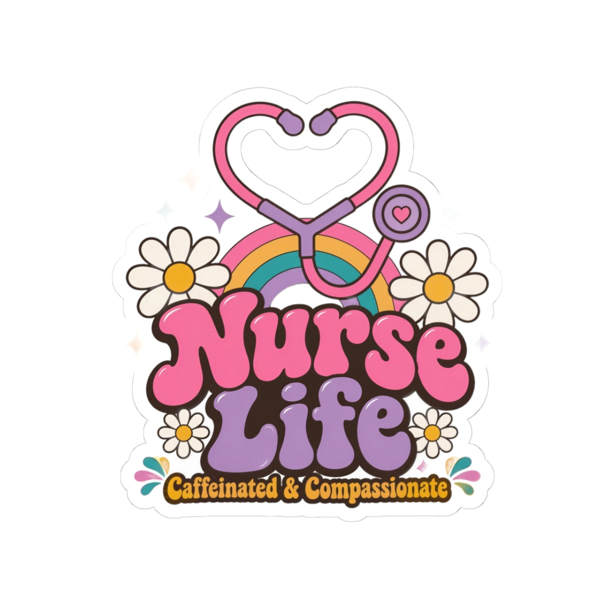 Nurse Life Sticker - Retro Groovy Nurse Decal