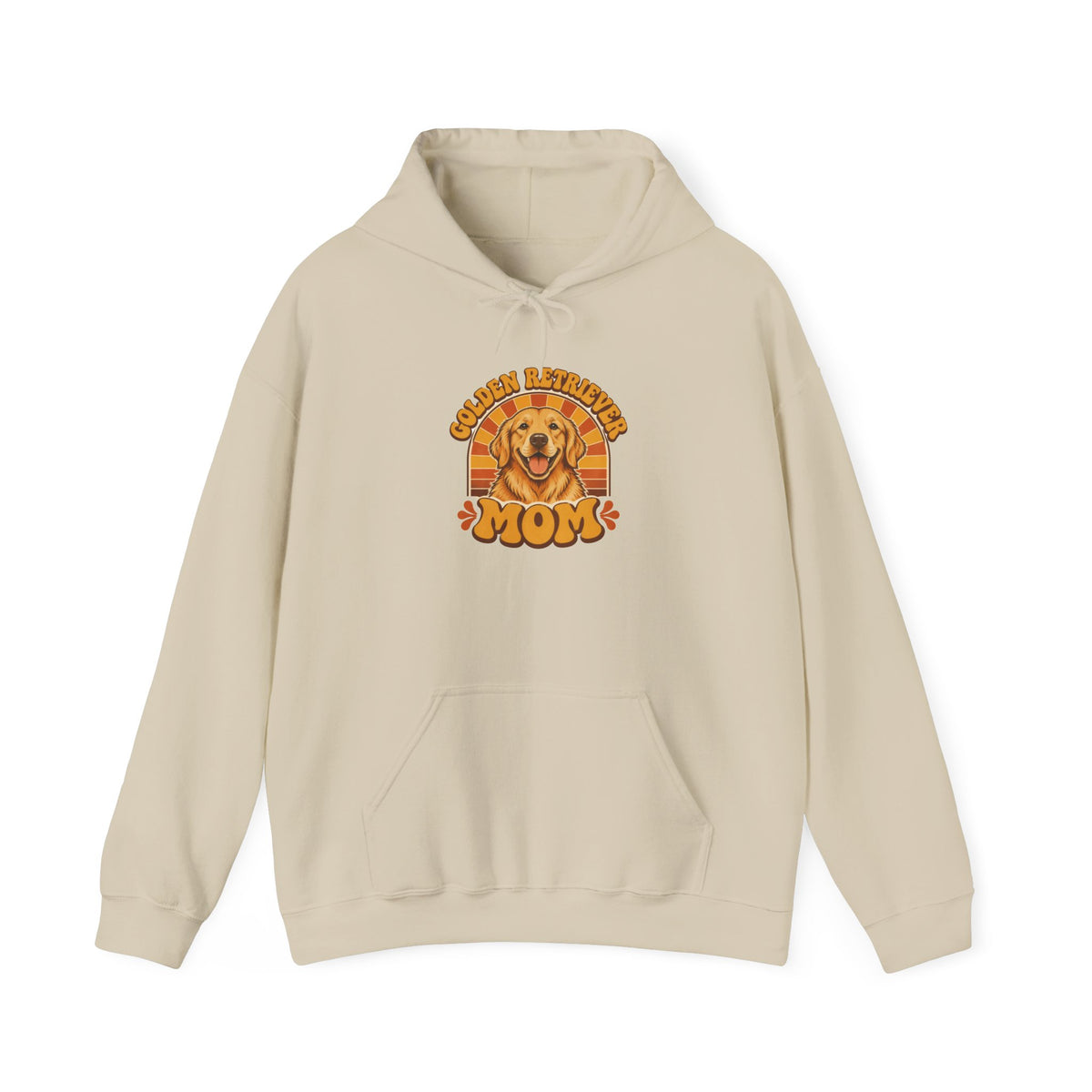 Golden Retriever Mom Hoodie - Retro Sunset Dog Mom Sweatshirt