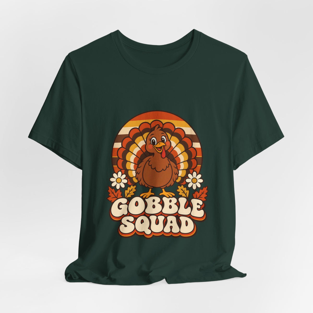 Gobble Squad Matching Family Thanksgiving Shirt | Retro Turkey Tee | Groovy Fall T-Shirt