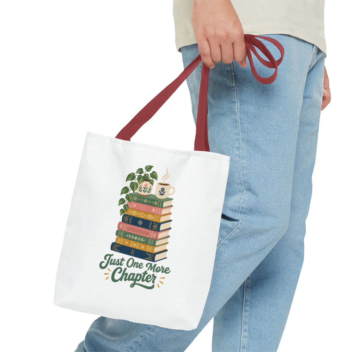 Just One More Chapter Tote Bag - Book Lover Library Bag