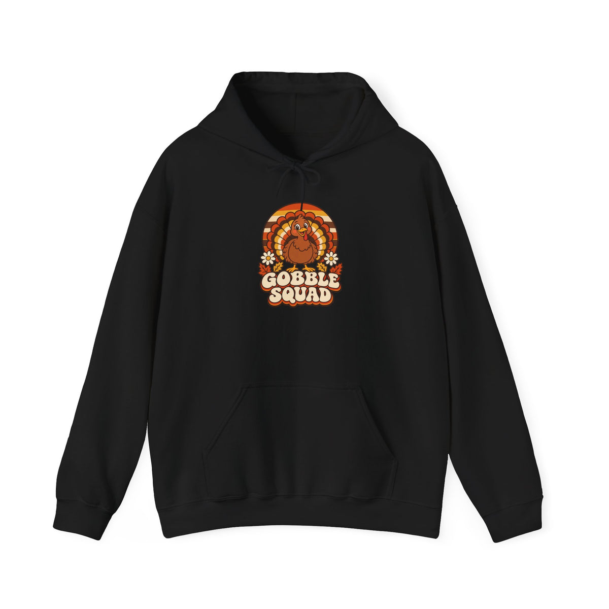 Gobble Squad Thanksgiving Hoodie | Retro Turkey Hooded Sweatshirt | Matching Family Fall