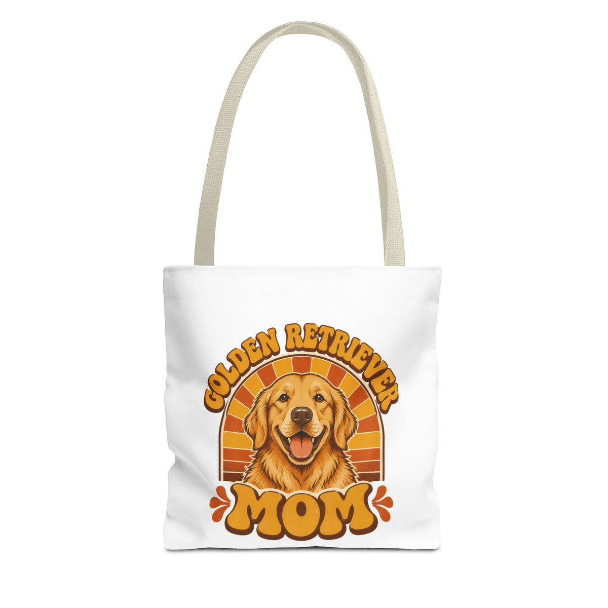 Golden Retriever Mom Tote Bag - Retro Sunset Dog Mom Bag