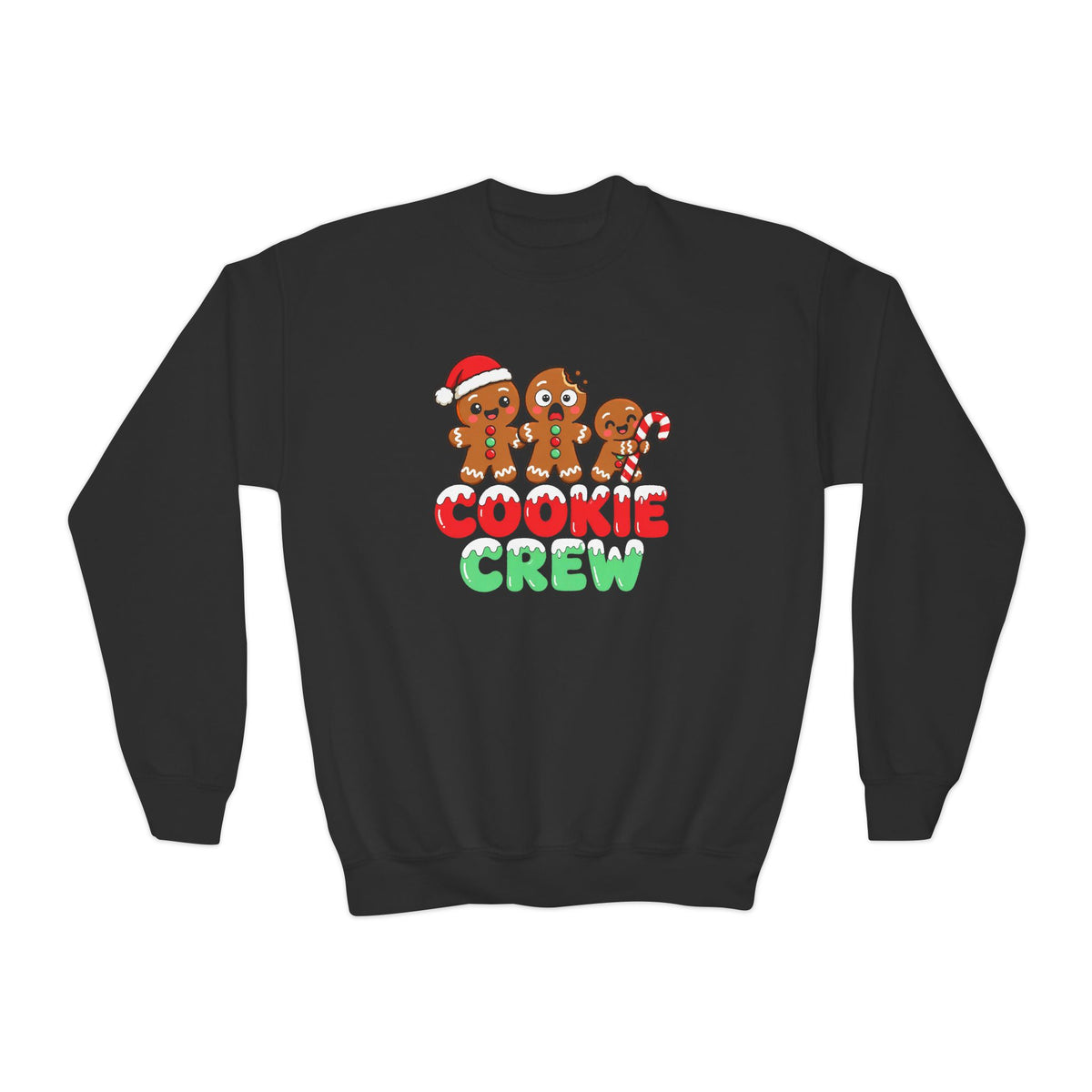 Cookie Crew Kids Christmas Sweatshirt | Cute Gingerbread Youth Crewneck | Matching Family Christmas