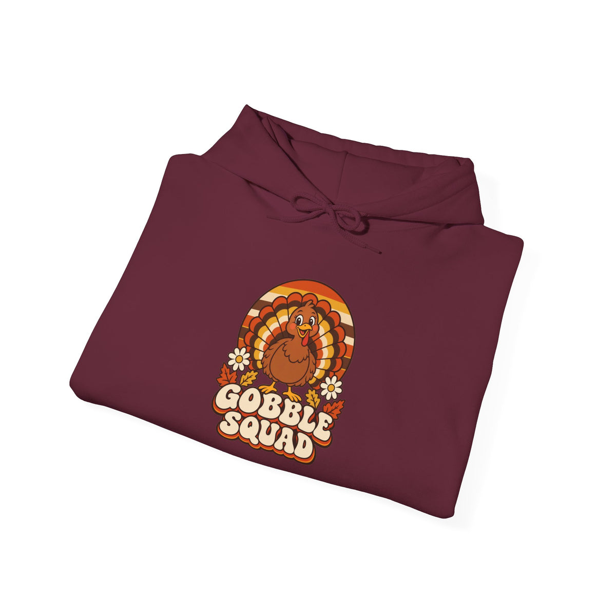 Gobble Squad Thanksgiving Hoodie | Retro Turkey Hooded Sweatshirt | Matching Family Fall