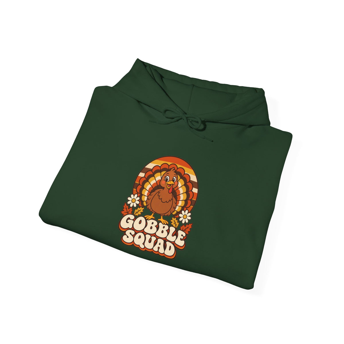 Gobble Squad Thanksgiving Hoodie | Retro Turkey Hooded Sweatshirt | Matching Family Fall
