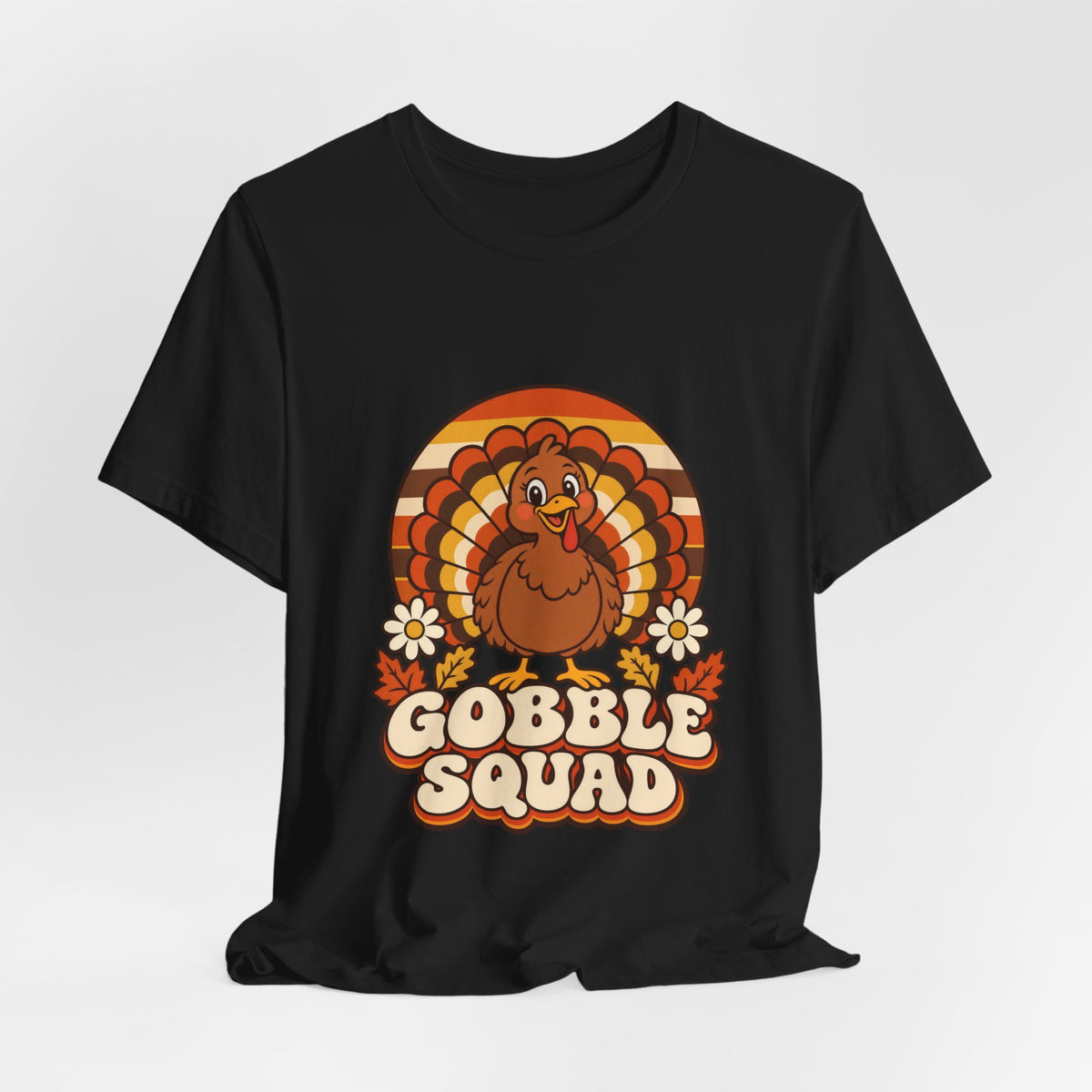 Gobble Squad Matching Family Thanksgiving Shirt | Retro Turkey Tee | Groovy Fall T-Shirt