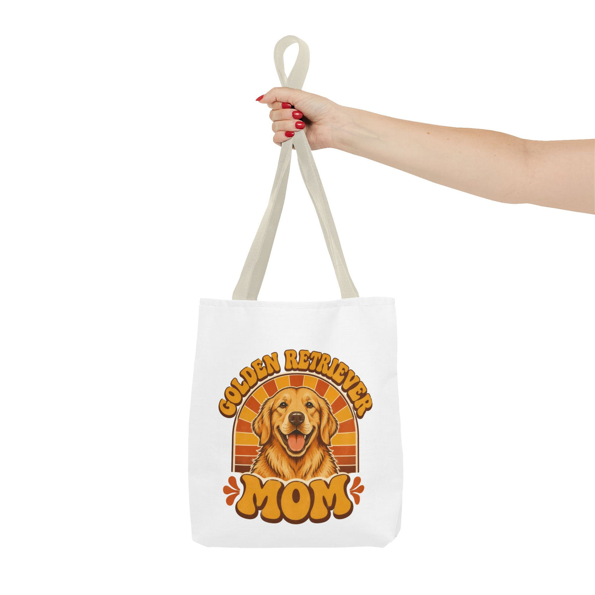 Golden Retriever Mom Tote Bag - Retro Sunset Dog Mom Bag