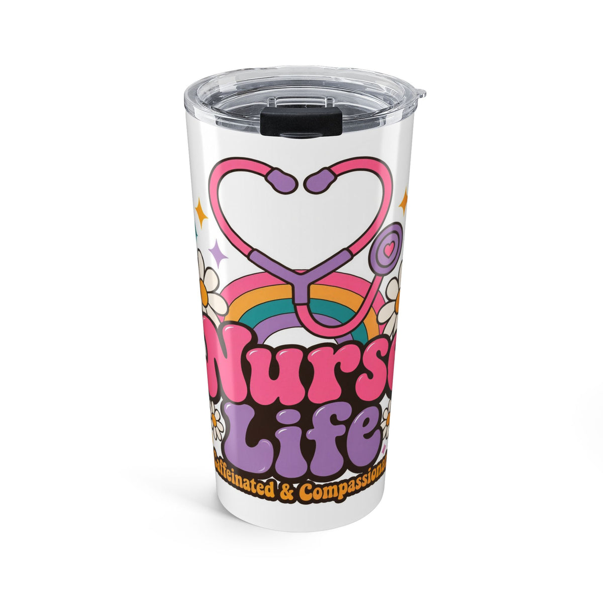 Nurse Life Tumbler 20oz - Retro Groovy Nurse Gift Insulated Cup