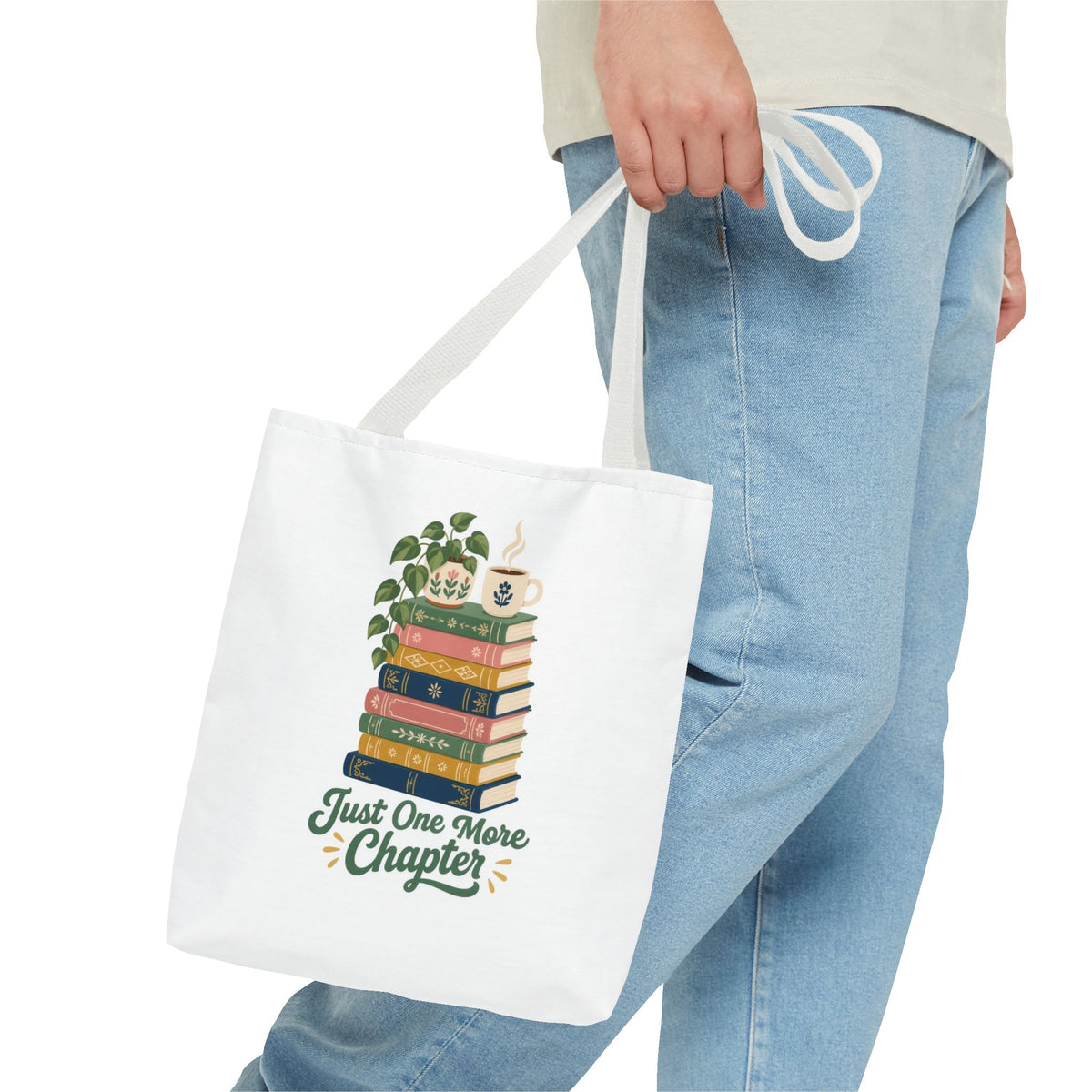 Just One More Chapter Tote Bag - Book Lover Library Bag