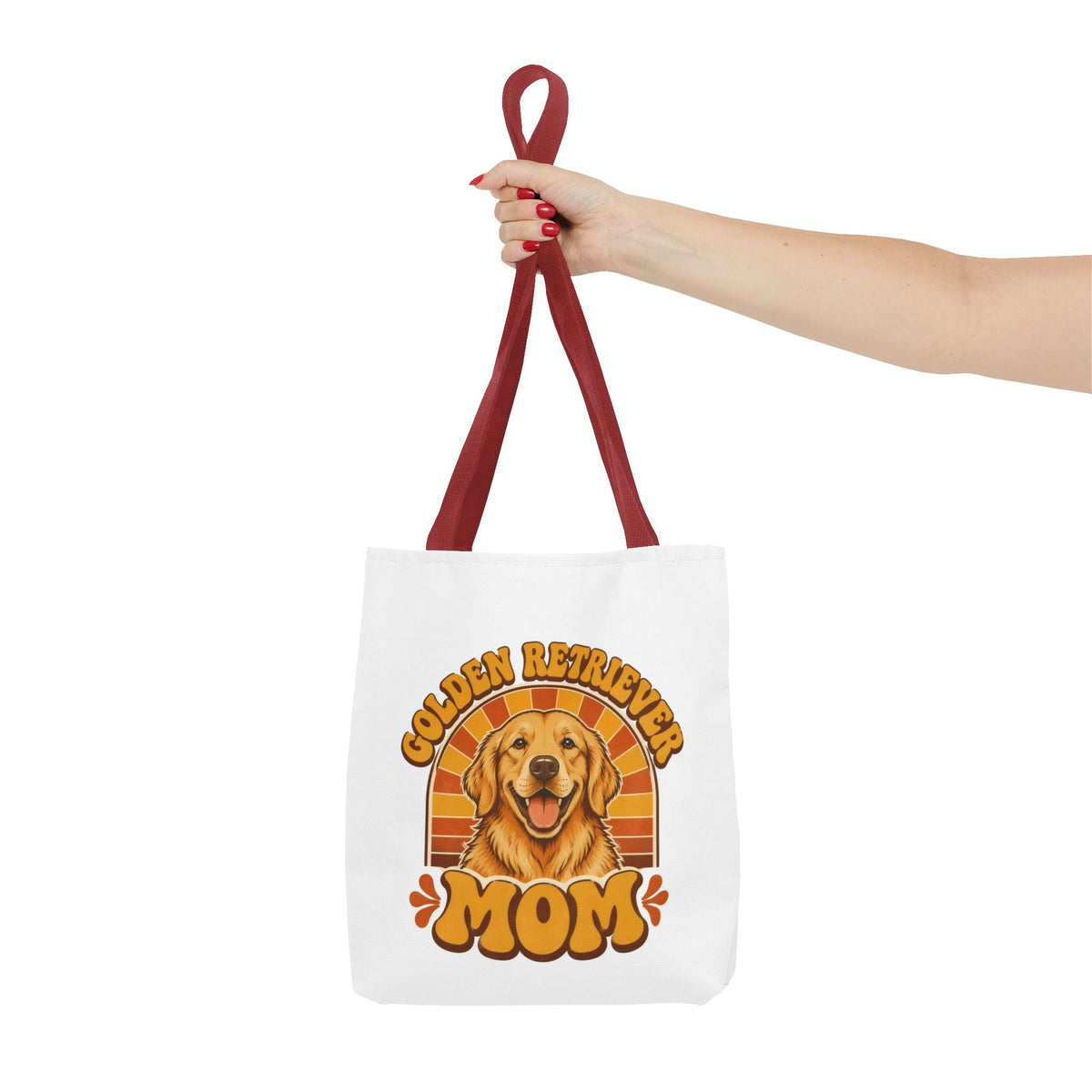 Golden Retriever Mom Tote Bag - Retro Sunset Dog Mom Bag