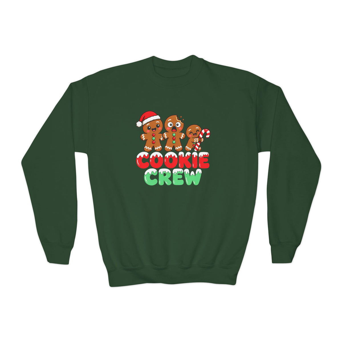 Cookie Crew Kids Christmas Sweatshirt | Cute Gingerbread Youth Crewneck | Matching Family Christmas