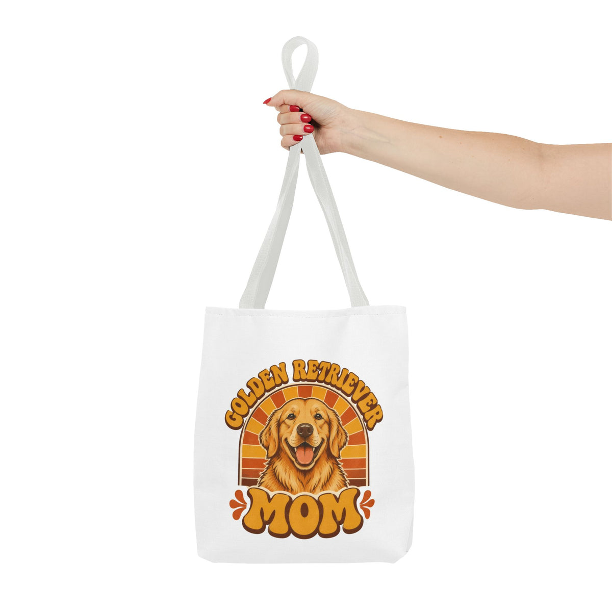 Golden Retriever Mom Tote Bag - Retro Sunset Dog Mom Bag