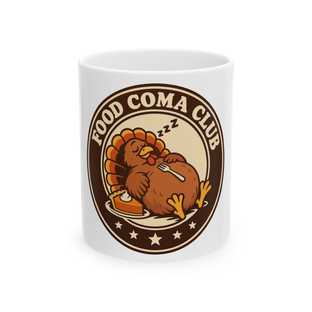 Food Coma Club Mug | Funny Thanksgiving Coffee Mug | Sleepy Turkey 11oz & 15oz