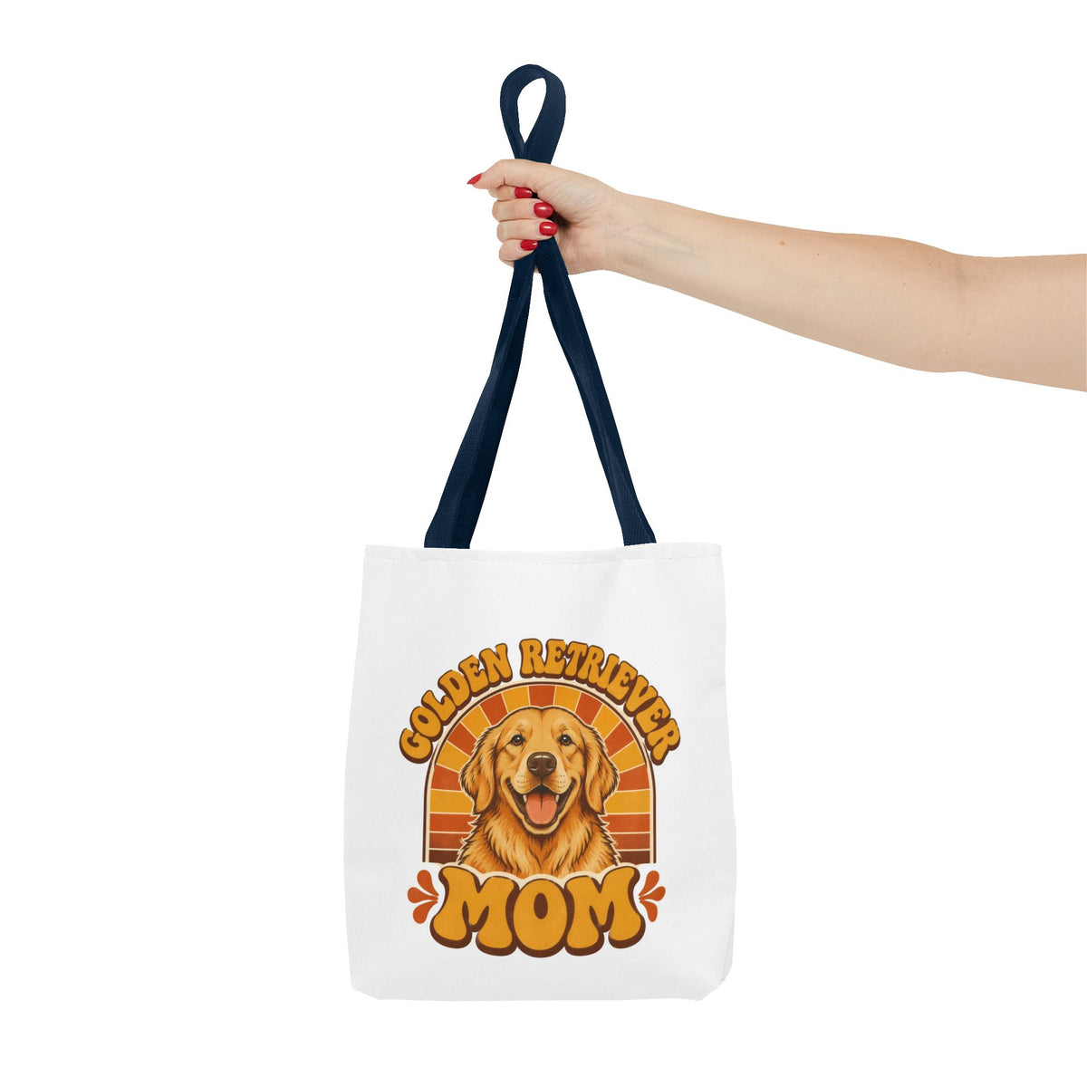 Golden Retriever Mom Tote Bag - Retro Sunset Dog Mom Bag