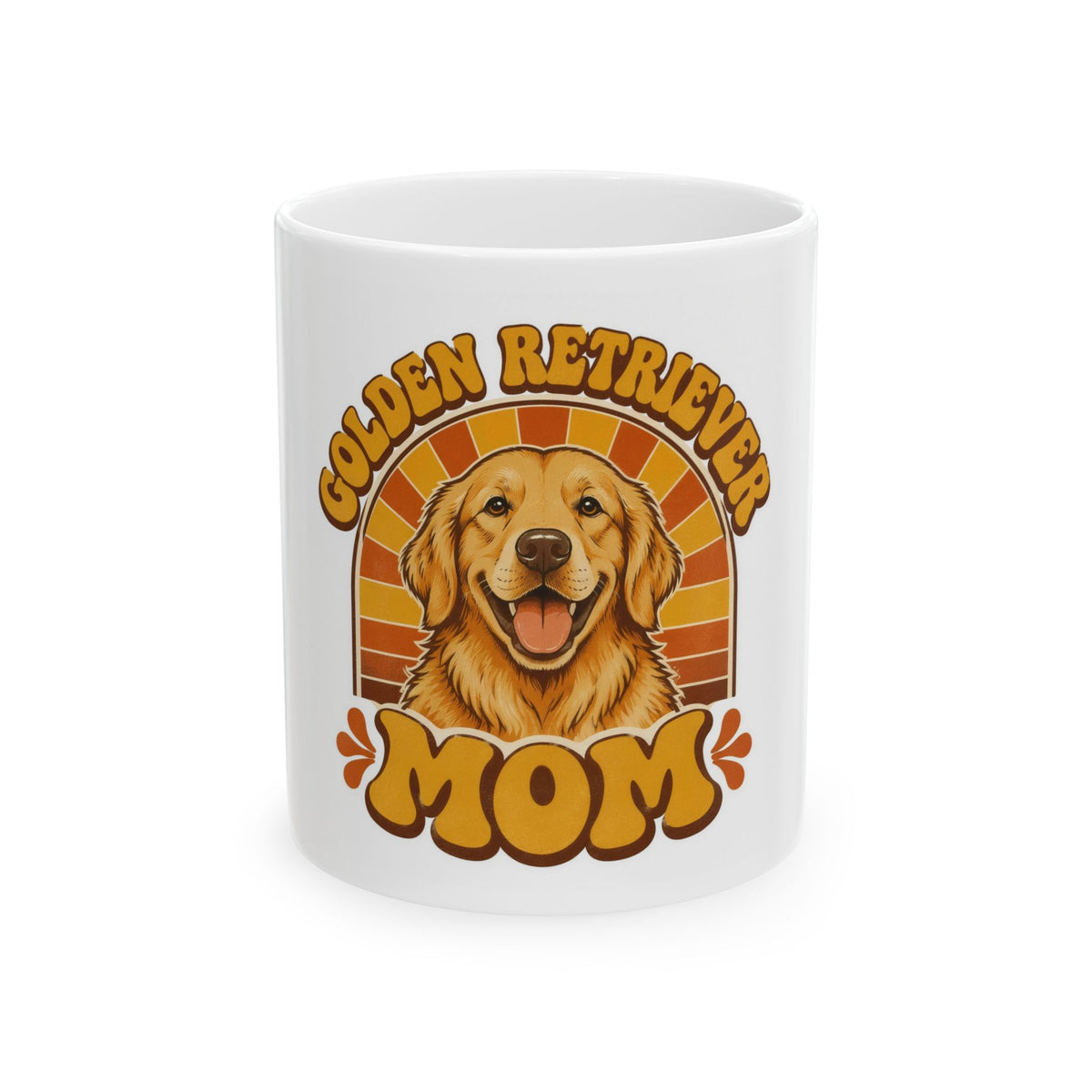 Golden Retriever Mom Mug - Retro Sunset Dog Mom 11oz Coffee Mug