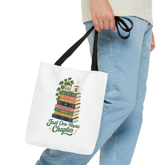 Just One More Chapter Tote Bag - Book Lover Library Bag