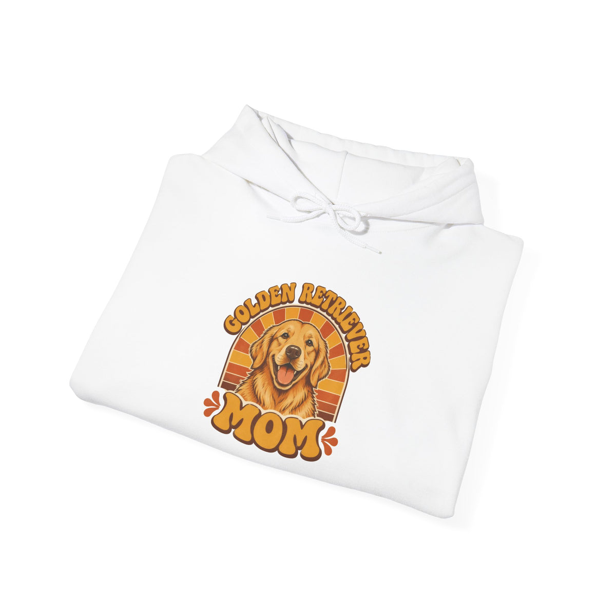 Golden Retriever Mom Hoodie - Retro Sunset Dog Mom Sweatshirt