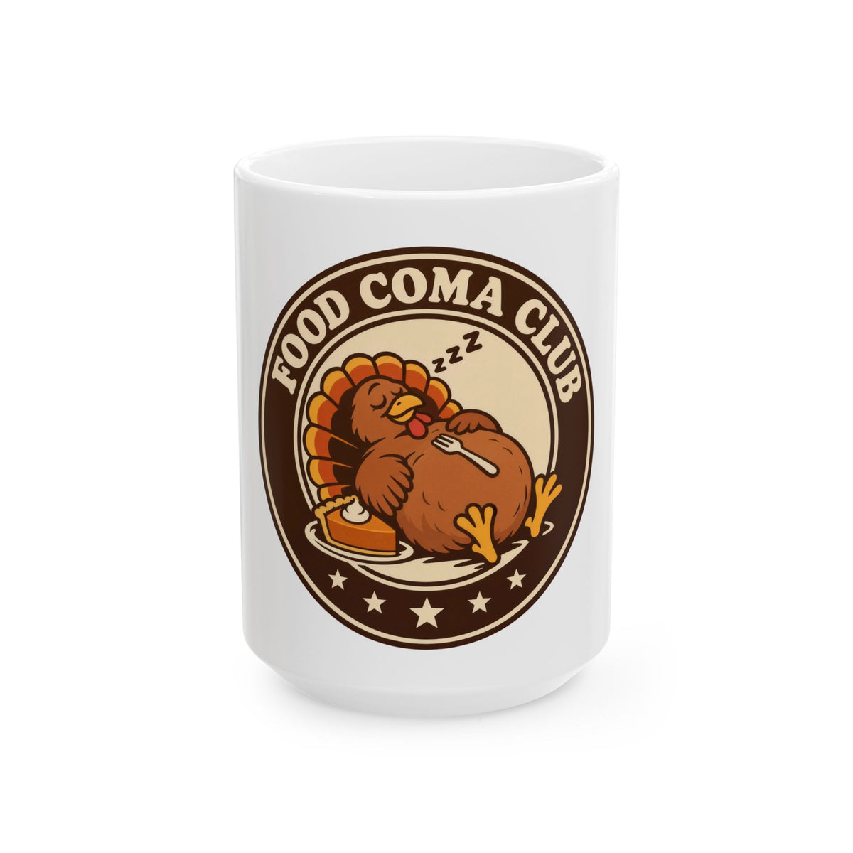 Food Coma Club Mug | Funny Thanksgiving Coffee Mug | Sleepy Turkey 11oz & 15oz