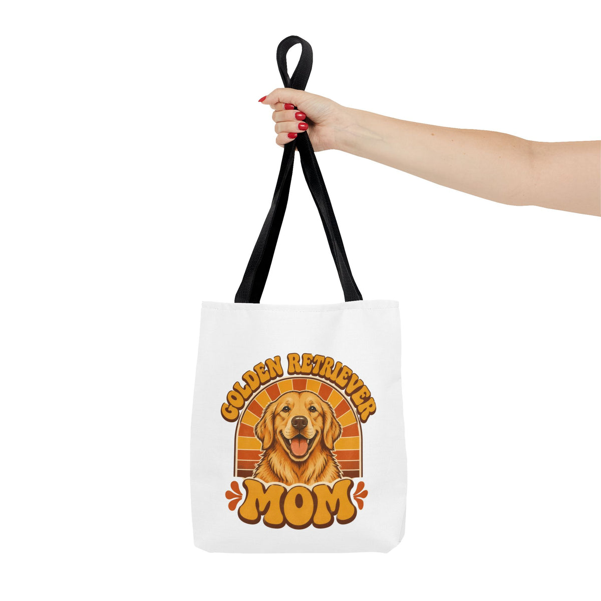 Golden Retriever Mom Tote Bag - Retro Sunset Dog Mom Bag