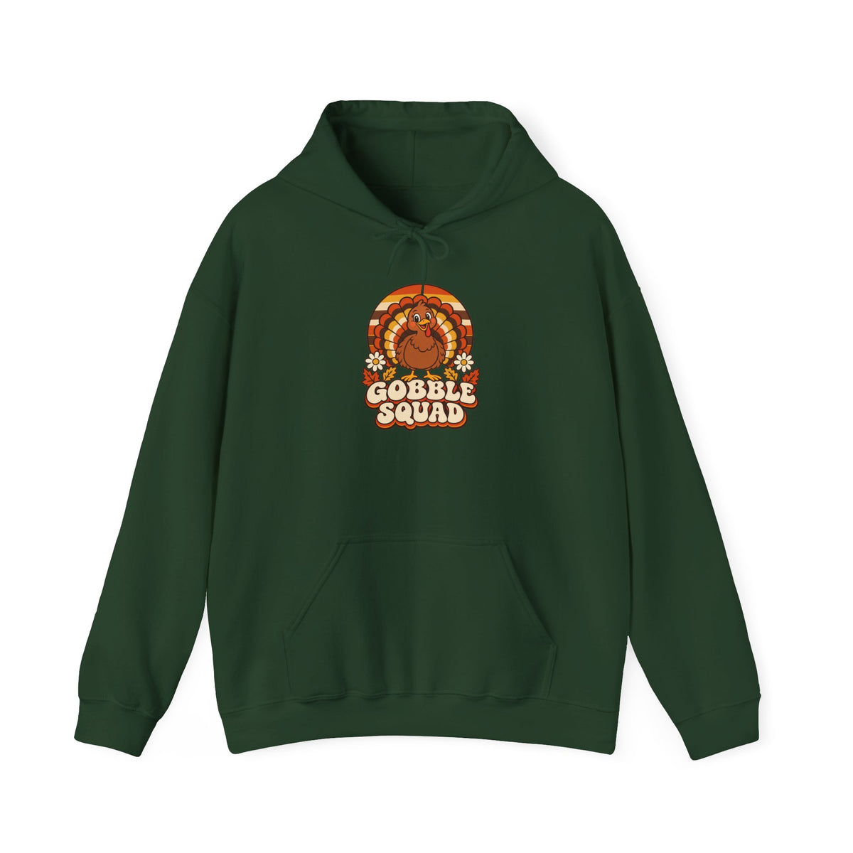 Gobble Squad Thanksgiving Hoodie | Retro Turkey Hooded Sweatshirt | Matching Family Fall