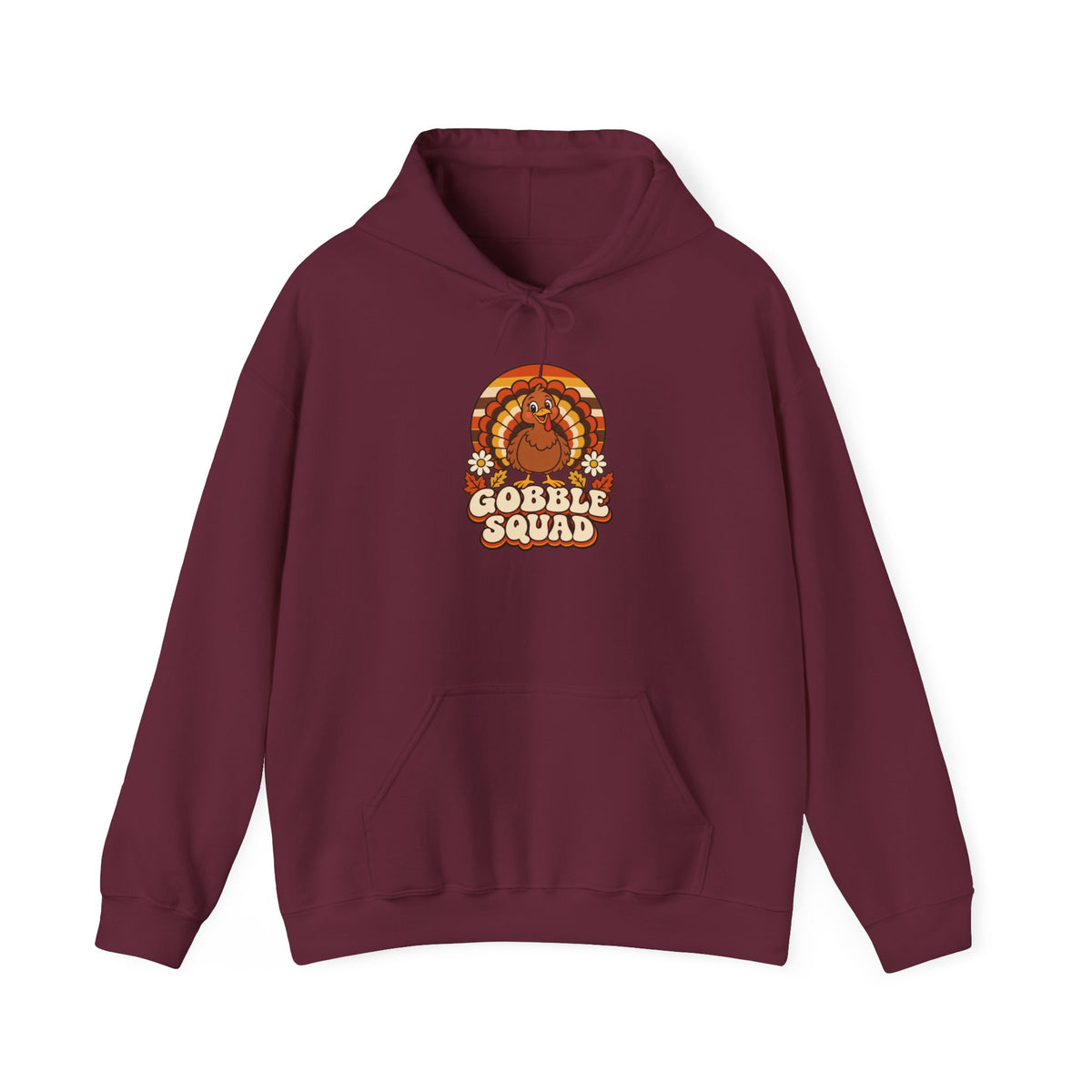 Gobble Squad Thanksgiving Hoodie | Retro Turkey Hooded Sweatshirt | Matching Family Fall